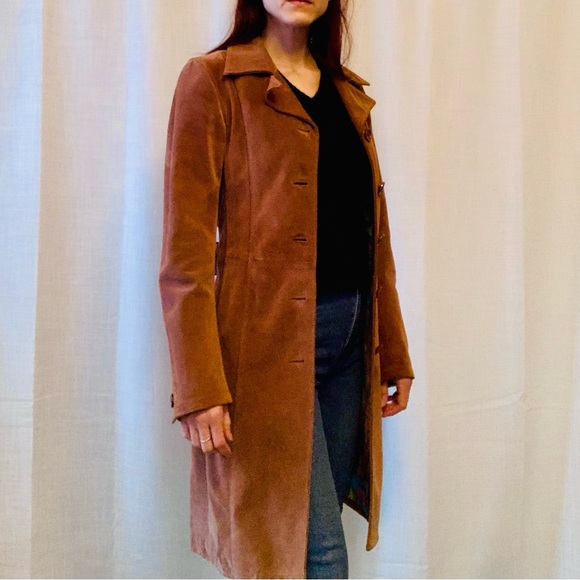 Dolce and Gabbana Brown Suede Trench Coat Size 40. - Picture 3 of 15